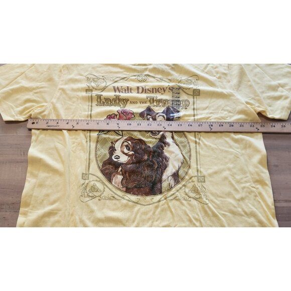 Disney Lady And The Tramp T-Shirt Yellow Graphic Print Unisex XL NEW NWT - Picture 9 of 10